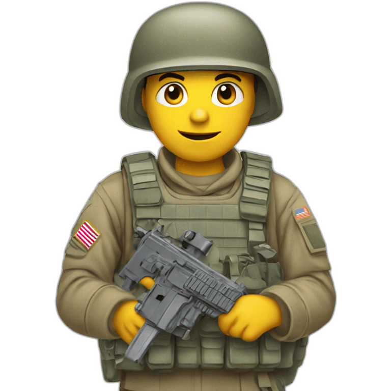 soldier holding computer keyboard emoji