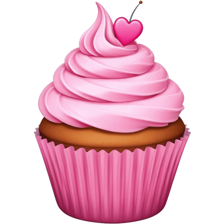 Cupcake with pink icing emoji