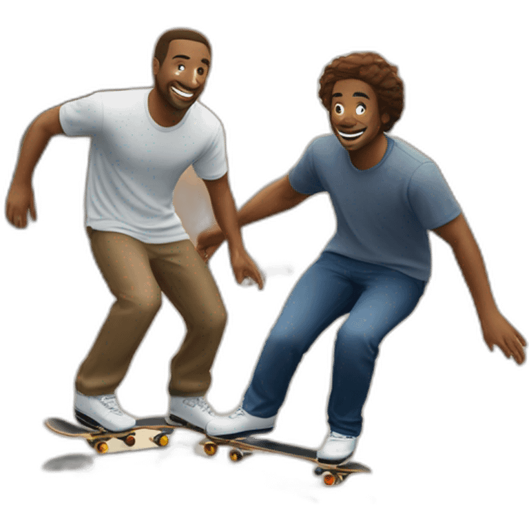 desmund burrows skating with russell kern in downtown la emoji