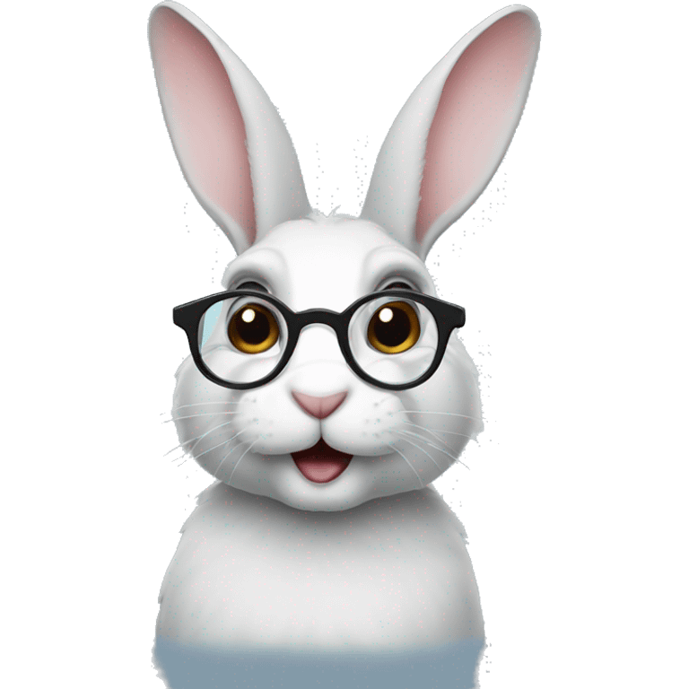 Rabbit with glasses emoji