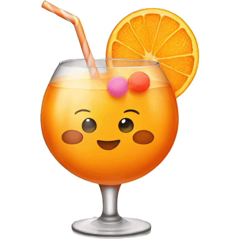 Orange drink with candy emoji