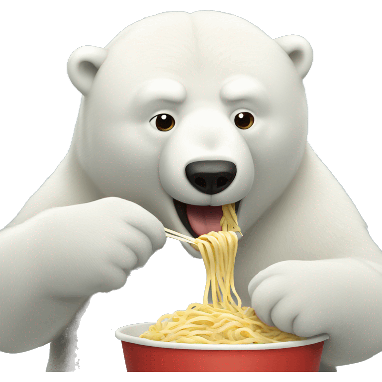 Polar bear eating noodles  emoji