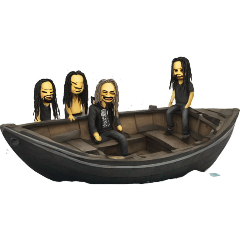 a boat painted to look like the band KoRN emoji