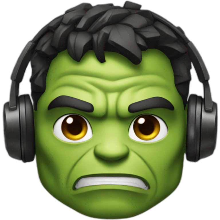 Hulk with headphones  emoji