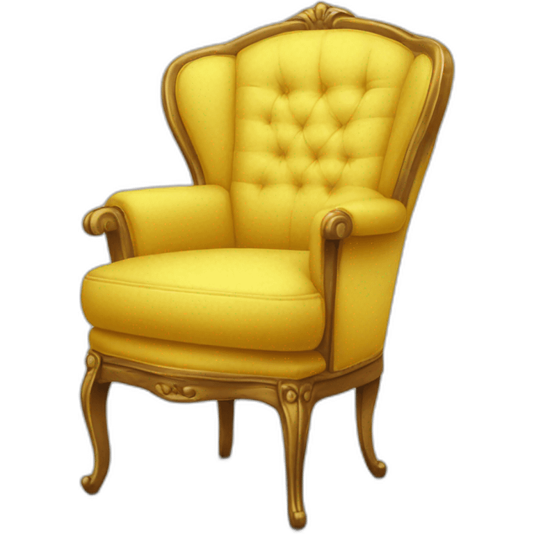 Fauteuil jaune avec un chat eoux emoji