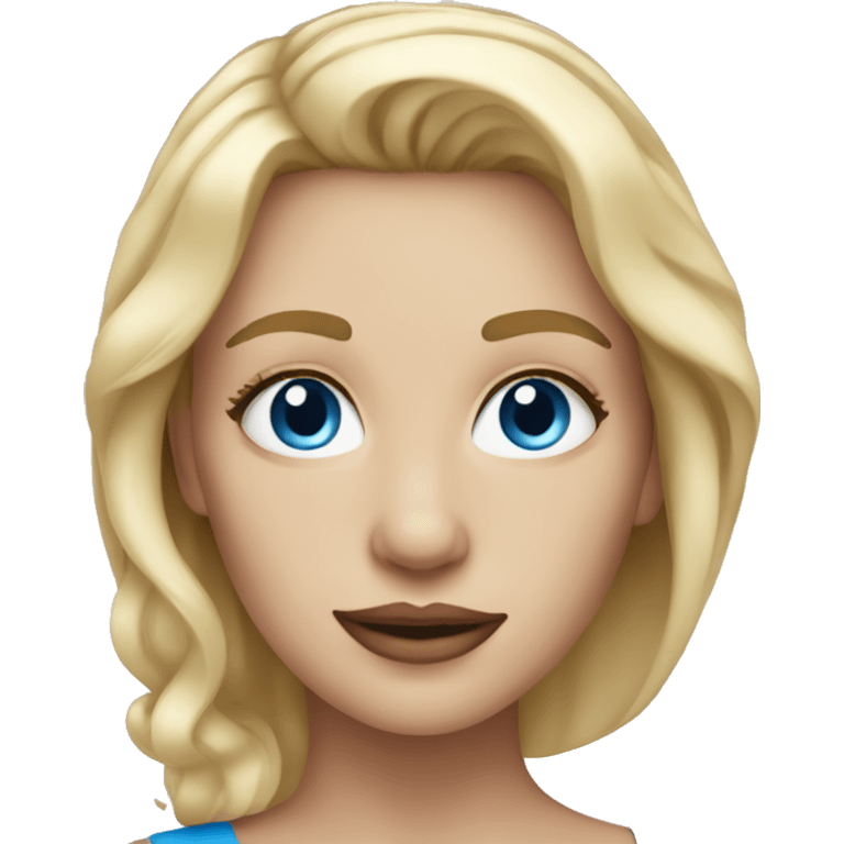 blonde woman with blue eyes and make up emoji