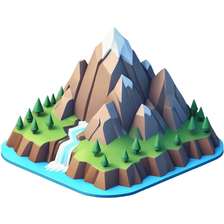 3d-isometric-mountain emoji