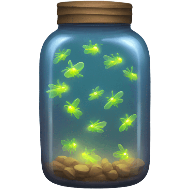 glowing jar filled with glowing flies emoji