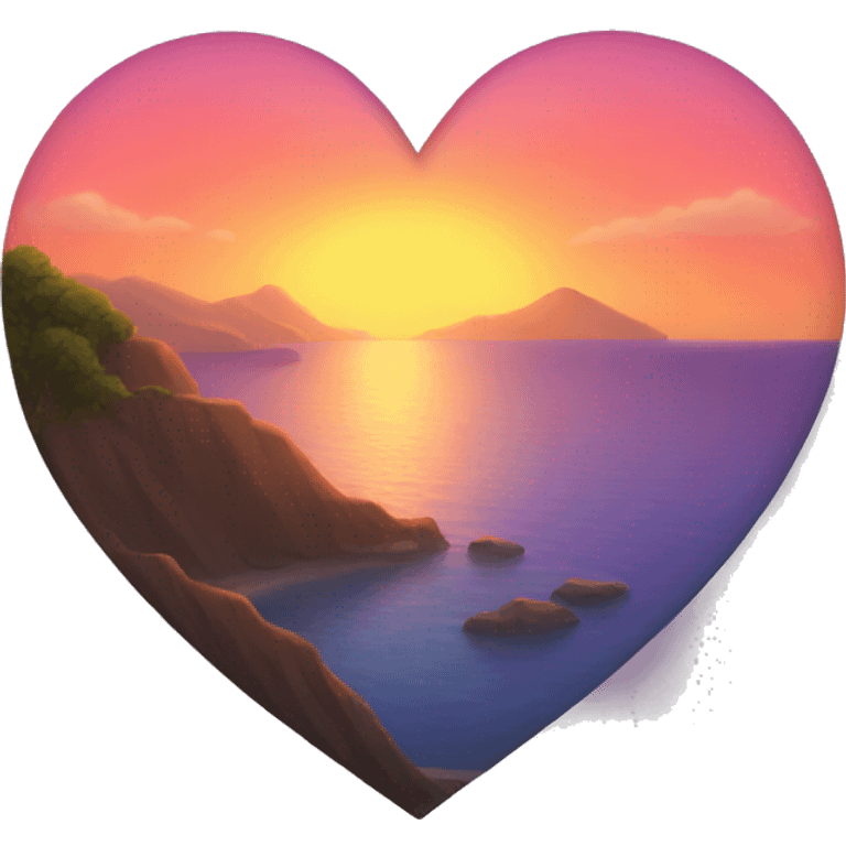 Sunset in a heart  emoji