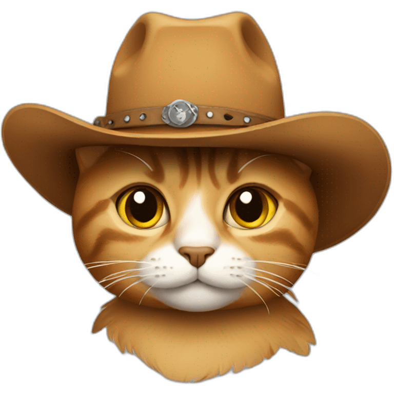 a cat wearing a cowboy hat emoji