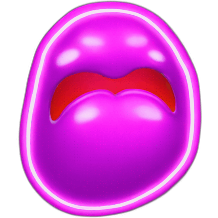 Juicy booty neon sign style  emoji