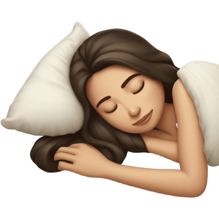 sleeping beauty brunette white girl with a silk pillow emoji