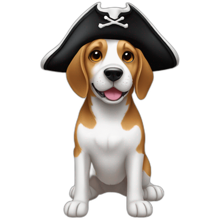 pirate hat happy beagle emoji