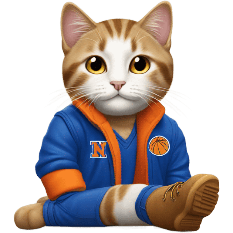 cat in timbs, New York knicks jersey emoji