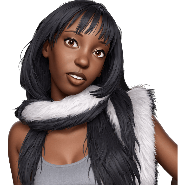 realistic portrait of dark-skinned girl emoji