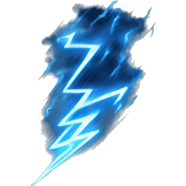 Blue lightning with Rain emoji