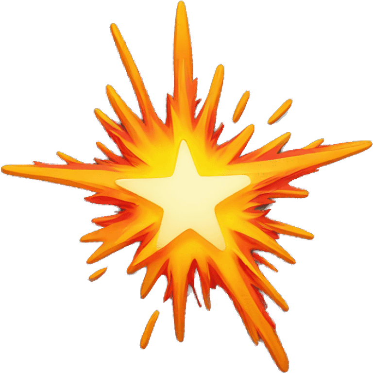 A cartoon-styled representation of a collision. Depicted as a star-like, red-and-orange-and-yellow fiery burst, generally with one point extending to the bottom right. emoji