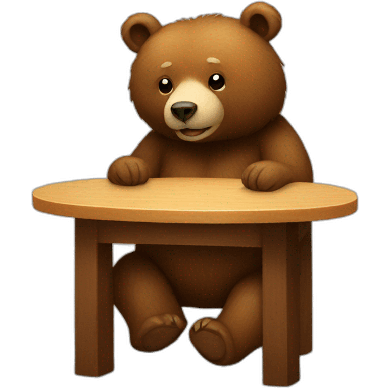 Bear-on-a-table emoji