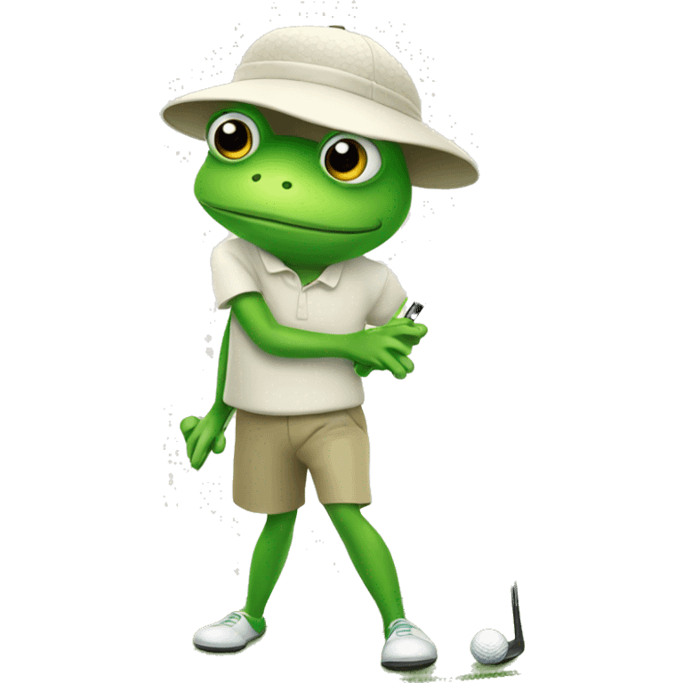 frog playing golf emoji