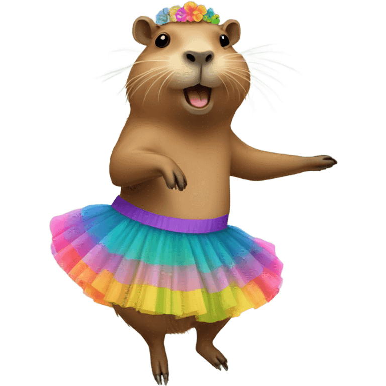 A capybara wearing a tutu and dancing  emoji