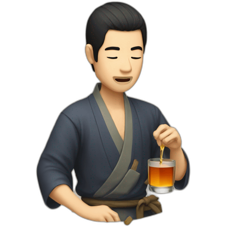 japanese dude sipping whisky emoji