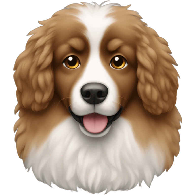 brown fluffy dog with white chest emoji