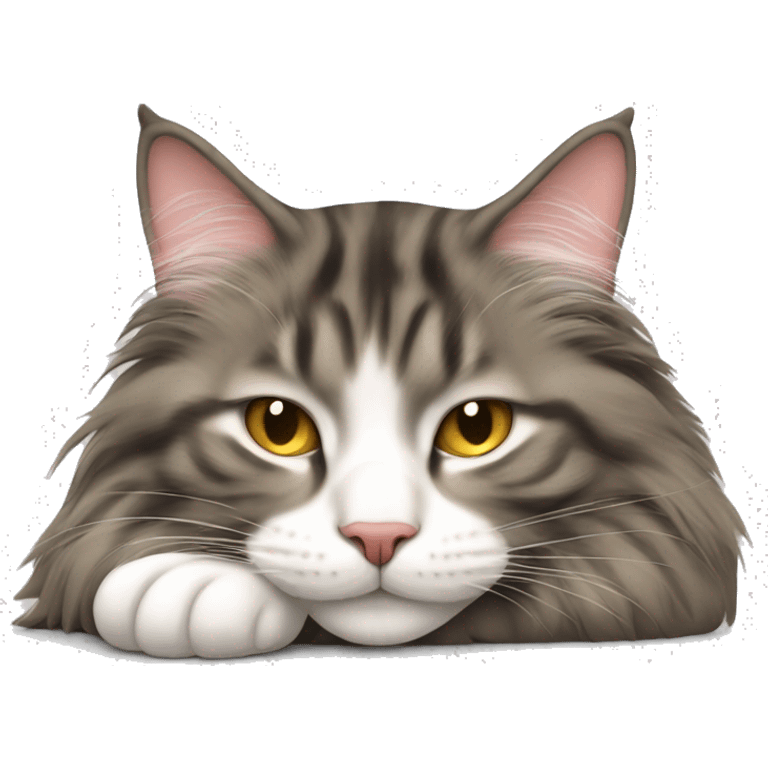 sleeping norwegian forest cat emoji