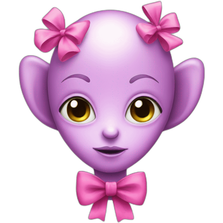 Alien with a pink bow  emoji