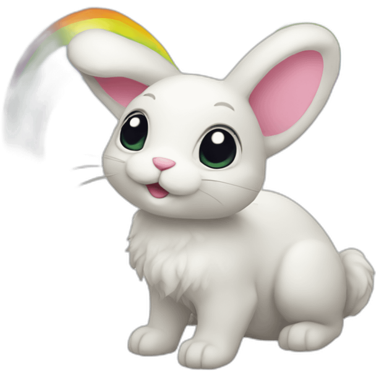 Rainbow rabbit emoji