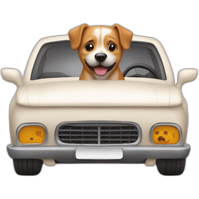 car with a dog inside emoji