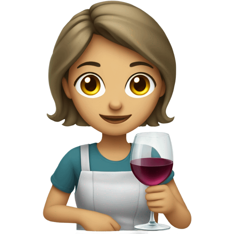 Girl cleaning wine glass  emoji