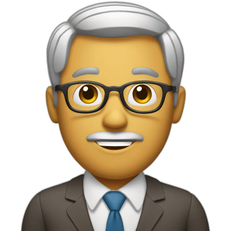 Funny character that represents an English teacher and also represents the cultures that you speak English emoji