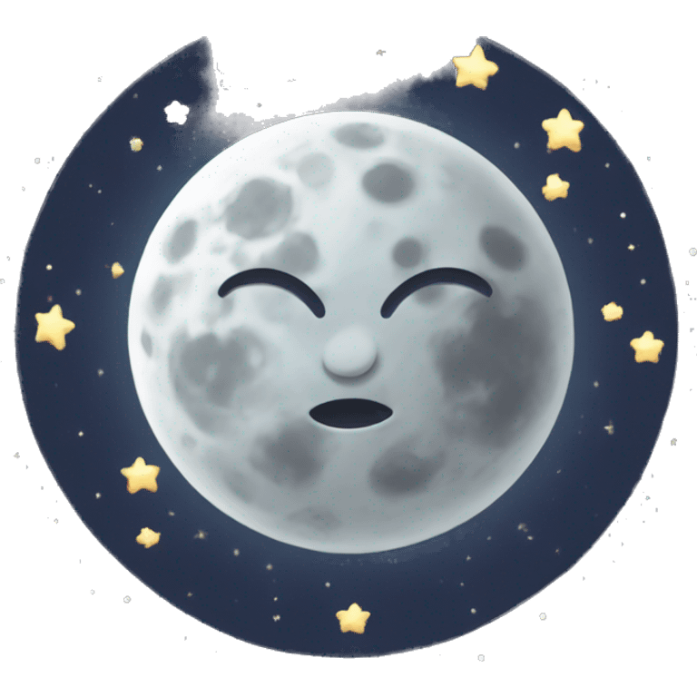 Moon with stars around emoji