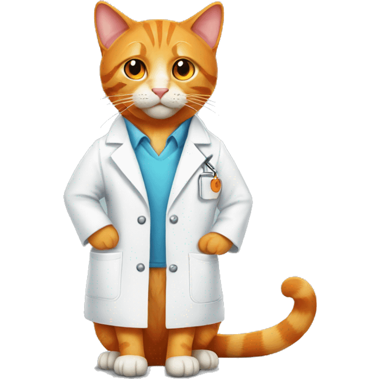 Orange cat wearing a lab coat  emoji