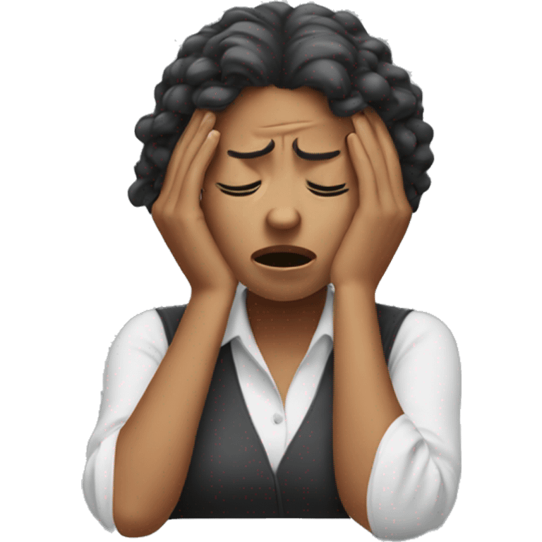 frustrated woman with hands on her head emoji