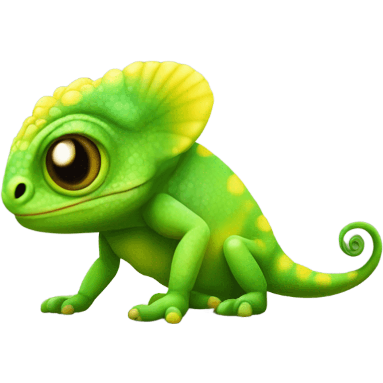 Cute baby chameleon  emoji