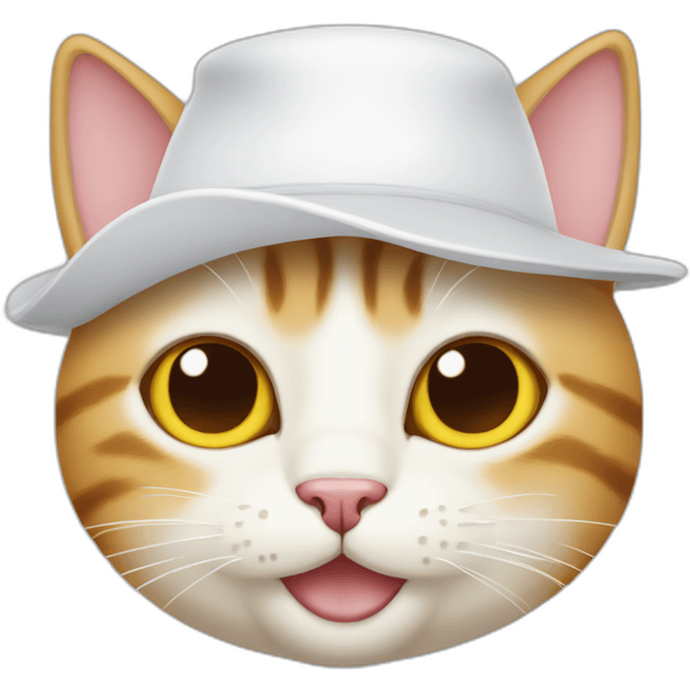 cat with a white hat winking emoji