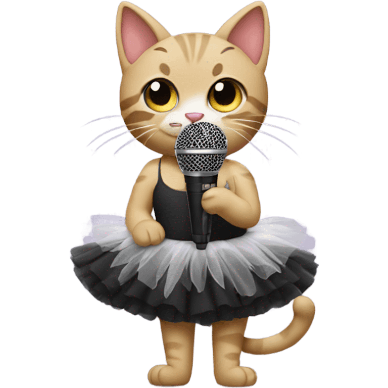 Cat with a tutu and a microphone  emoji