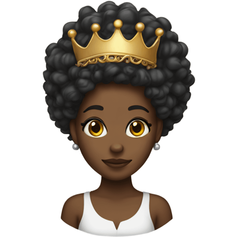 black girl with curly and crown on her head  emoji