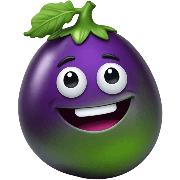 cheerful 3D eggplant emoji