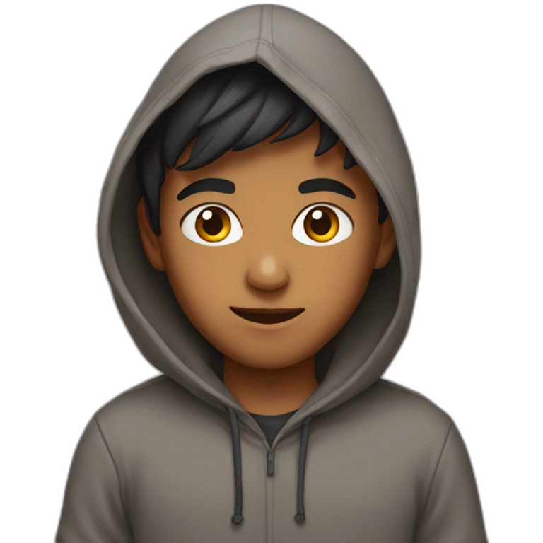 Indian boy wearing hoodie emoji