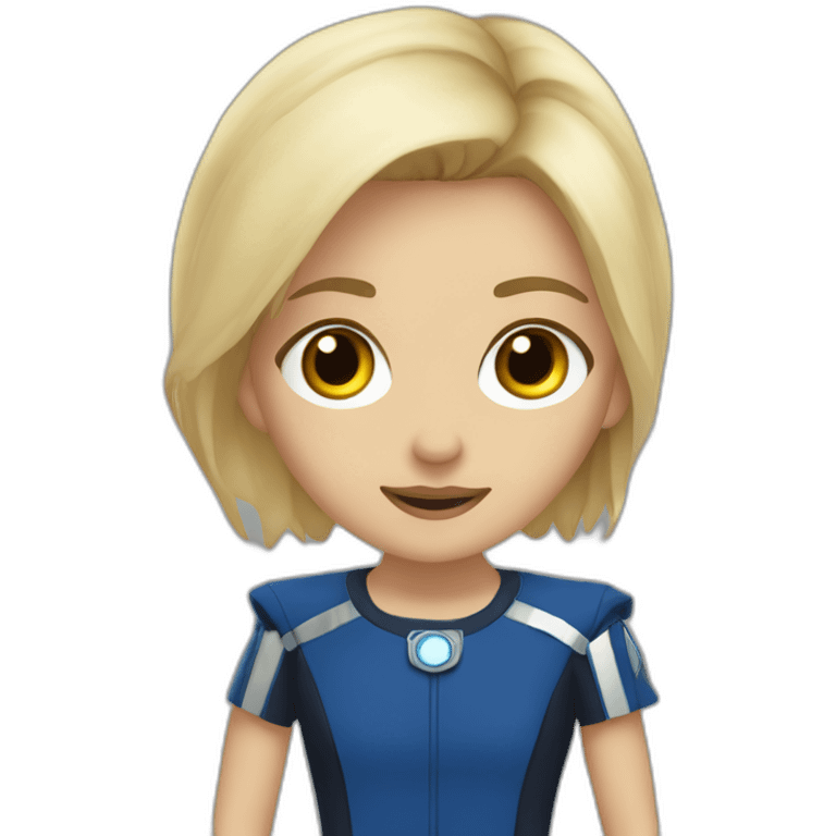 joven rubia de ojos azules y pelo largo entrando en la tardis emoji