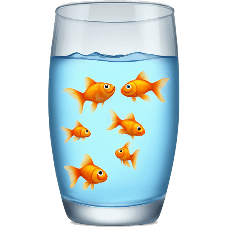 Glass of water with goldfish emoji