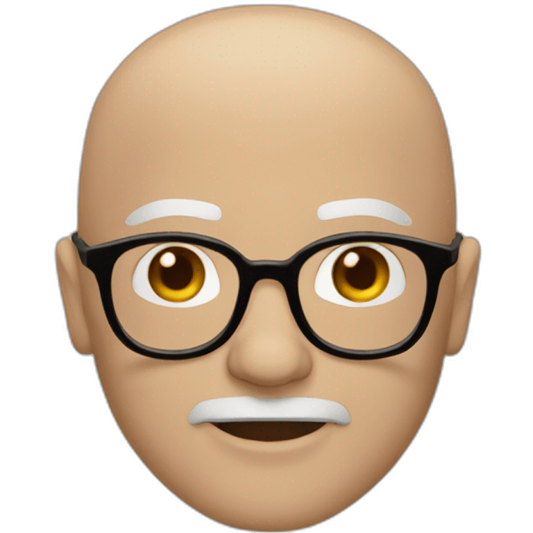 White bald man wearing brown-ish round shaped glasses and long sleeve shirt emoji