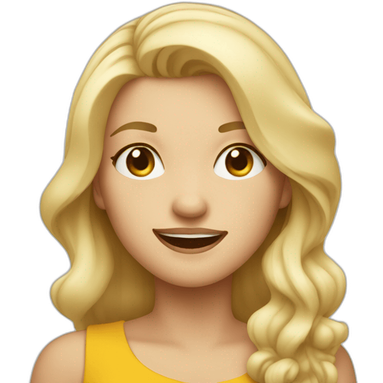 blonde girl winking  emoji