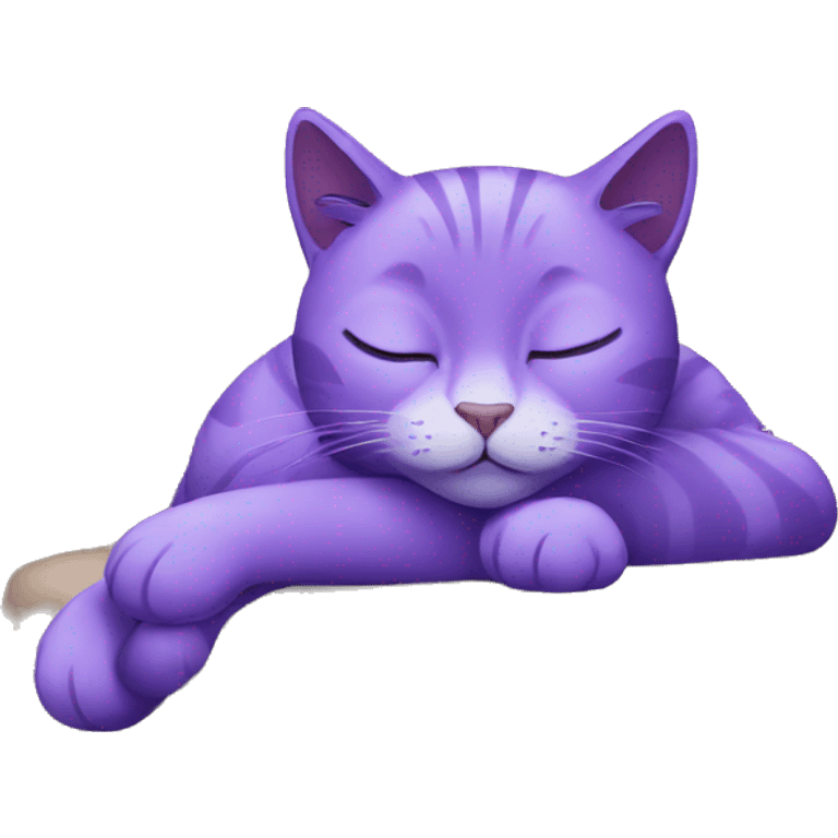 purple cat sleeping emoji