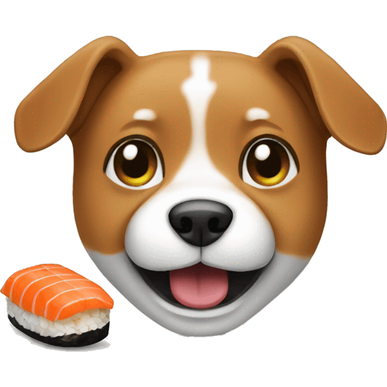 Dog eat sushi emoji