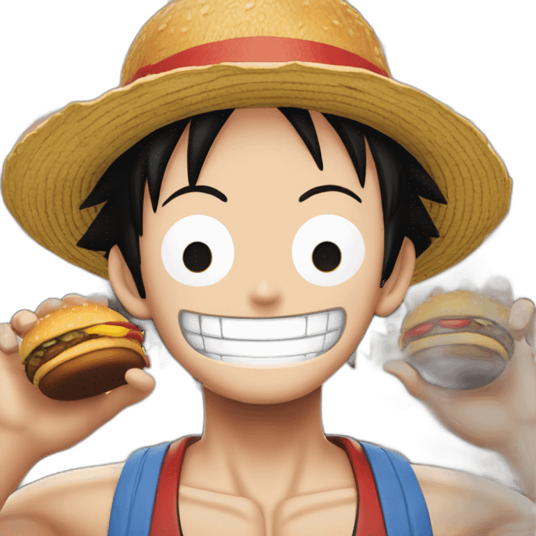 Luffy de one piece chez burger king emoji