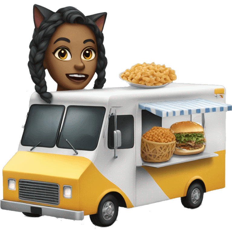 Realistic Cat Woman’s food truck  emoji