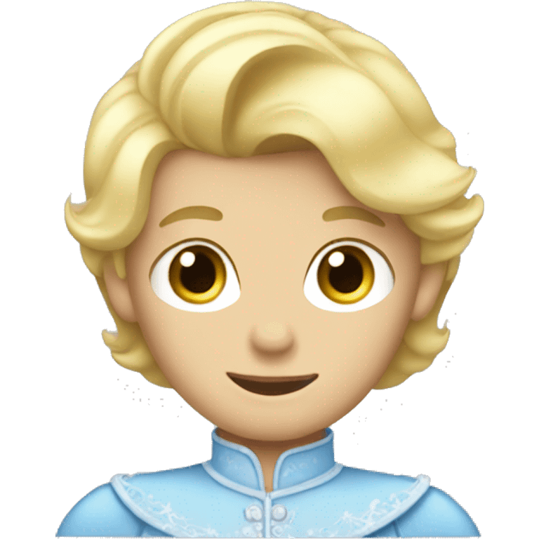 Blonde boy with a Cinderella outfit on  emoji